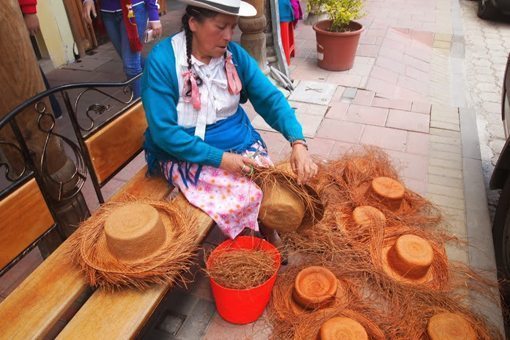 A hatmaker in Ecuador. photo by Max Hartshorne