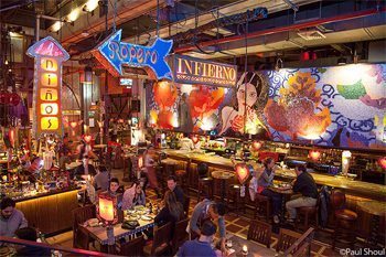 The cavernous and raucous NN Restaurant has three stories of dining and entertainment, it's a highlight of the city's dining scene. Paul Shoul photo.