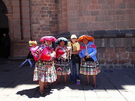 Local IncaWomen at Coricancha Cusco.