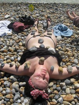 Pebbles anyone? Enjoying Brighton beach in England. photos by Lucy Grewcock.