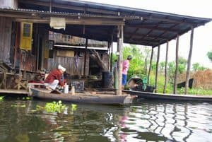 A workshop on the lake.