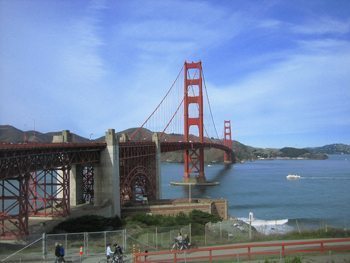 The iconic Golden Gate bridge from San Francisco to Marin County.