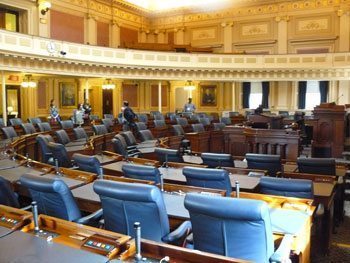 Many scenes from Spielberg's 'Lincoln' were shot in the Virginia Hall of Delegates. Special covers were used to conceal the voting buttons on the desks.