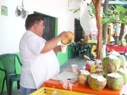 Fresh coconut juice in Puerto Vallarta. Cindy Bigras photo.