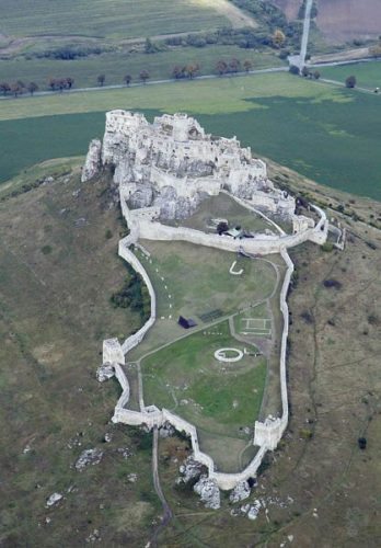 Spic Castle in Slovakia - one of the largest castles in Central Europe. An aerial photography documents its enlargement in the course of 11th - 17th centuries.