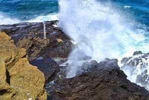 The Halona blowhole on the southern coast of Oahu