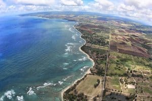 North Oahu coastline, seen from the parachute camera.