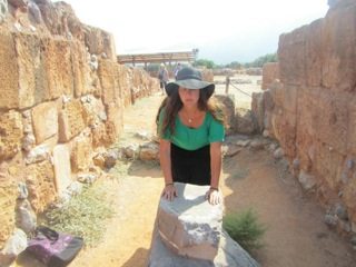 Vanessa at an altar of the Sacred Center of Malia in Crete. photo by Diane Gruppe Marshall