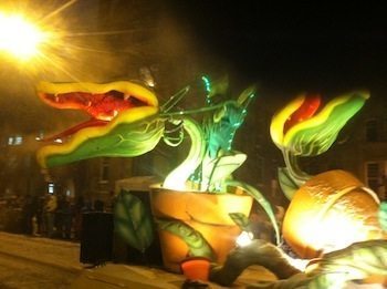 Carnival floats in the night parade photo credit Kathleen Broadhurst