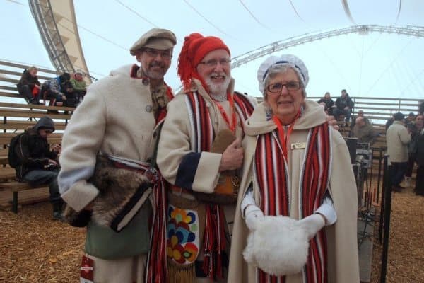 Locals dressed in their best Voyageur costumes at the Festival du Voyageurs in Winnipeg.