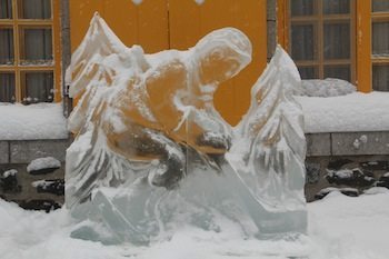 Ice Sculptures dot Quebec's streets. Photo by Kathleen Broadhurst