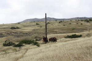 An abandoned oil well on Santa Cruz.