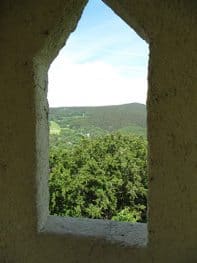 View of the Thuringian Forest from Wartburg Castle.
