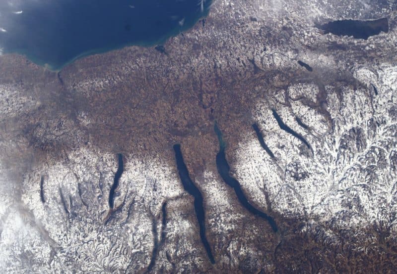 New York's Finger Lakes from the sky.