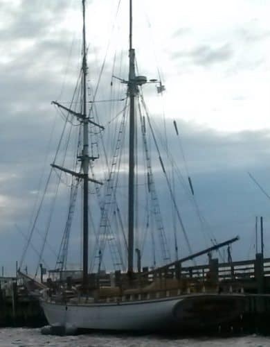 A schooner on the harbor tour.