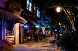 College Avenue in Athens by night.