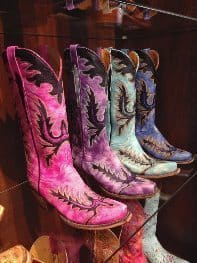 Lucchese boots on display in Nashville.