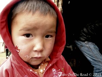 boy with sticker