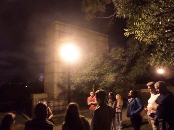 The beginning of the Providence Ghost Tour at Prospect Terrace Park.