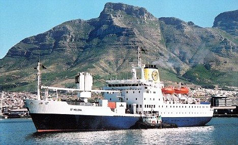 The Royal Mail Ship departing Cape Town for St. Helena 