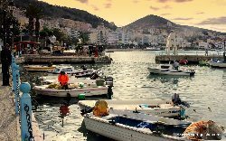 Saranda harbor in the Ionian sea.