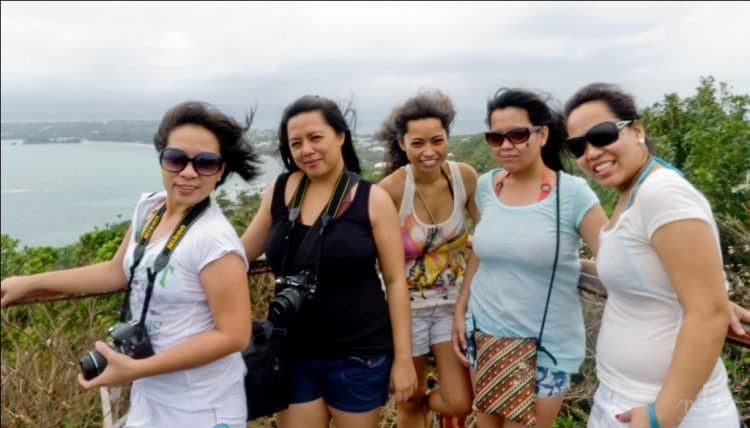 The girls on a mountain.