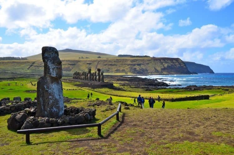 more statues across the beach on Easter Island, or Rapa Nui.