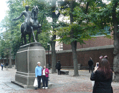 The iconic equestrian statue of Paul Revere by Cyrus Edwin Dallin
