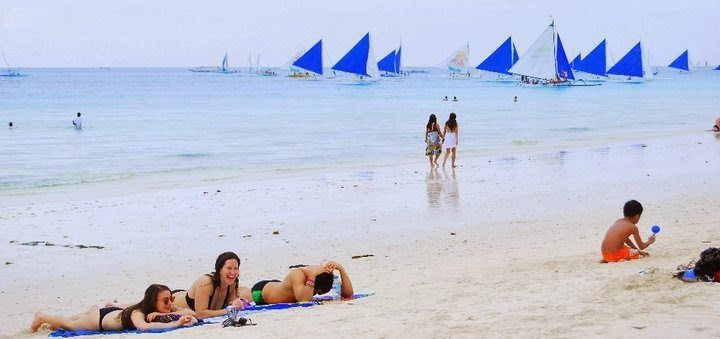 The White Beach in Boracay.