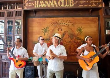 Musicians play at a club in Havana.