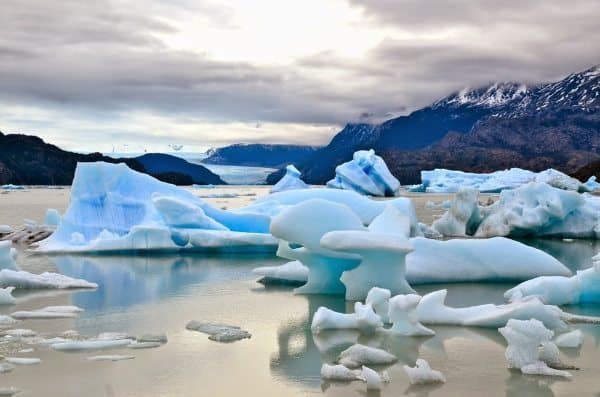 Glaciers in Torres del Paine National Park.