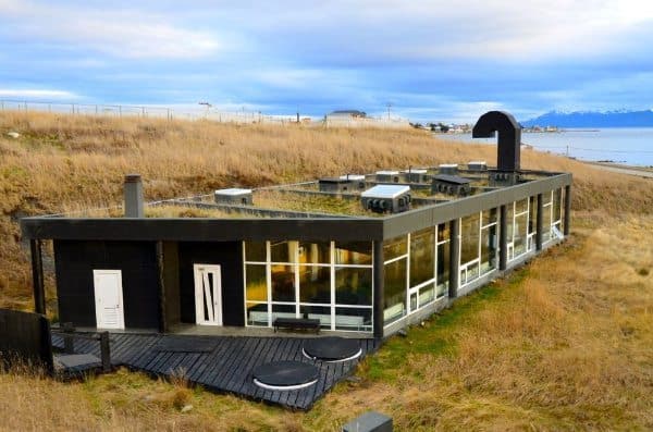 The pool building at the Remota Hotel.