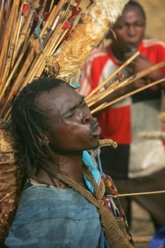 A funeral performer in Natunya Ghana.