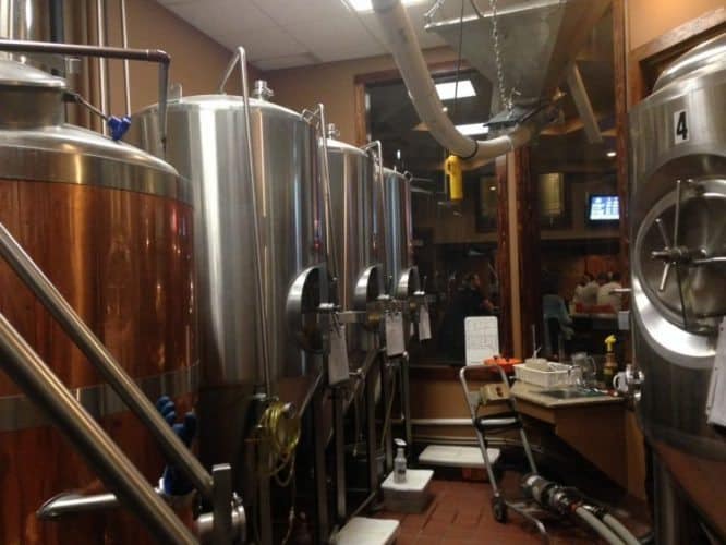 The in house brewery at Plattsburgh Brewing.