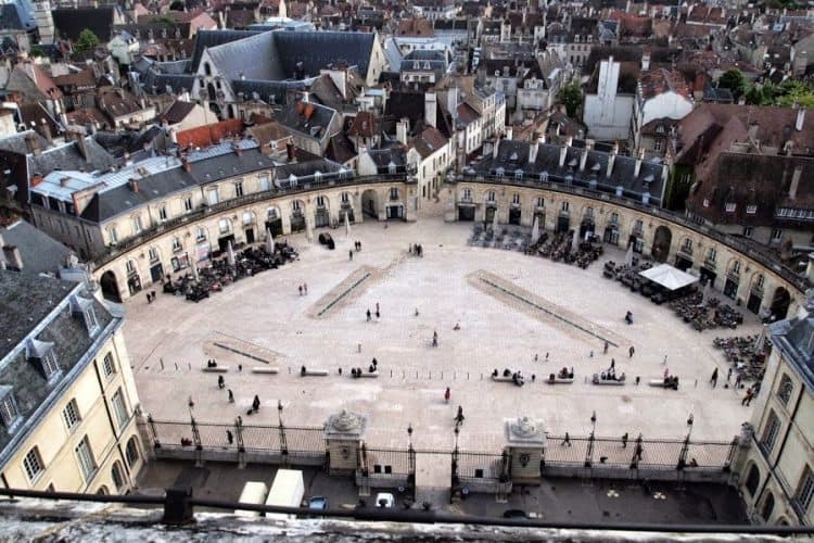 Dijon's main square, taken from the Tower of Philip le Bon