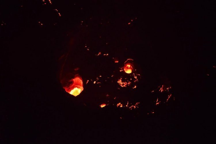 Staring into the magma in Telica.
