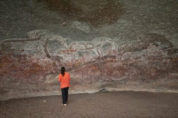Cave paintings at Matopos National park in Zimbabwe. Rene Bauer photos.