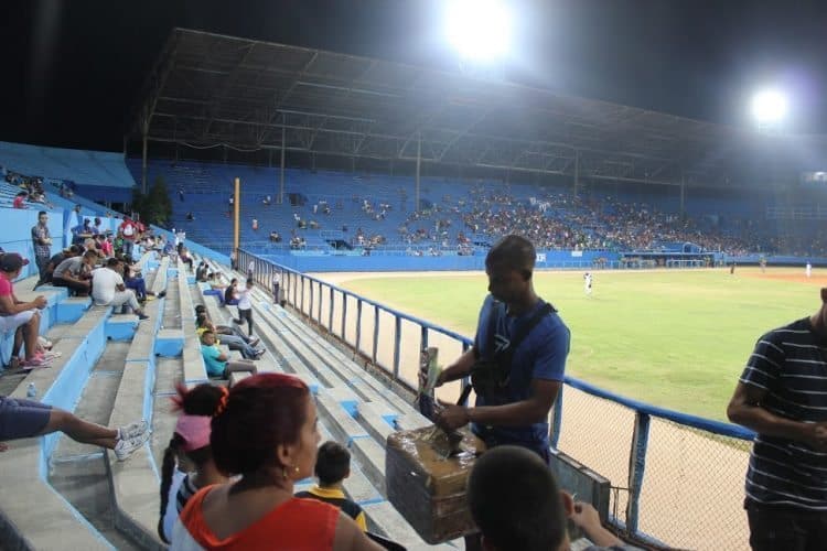 Vendors sell food and drinks during the games.