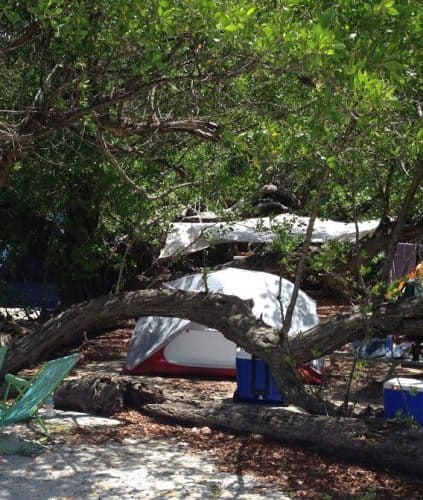 On of the two shady camping spots that Clemmons and her husband snagged in the Dry Tortugas.