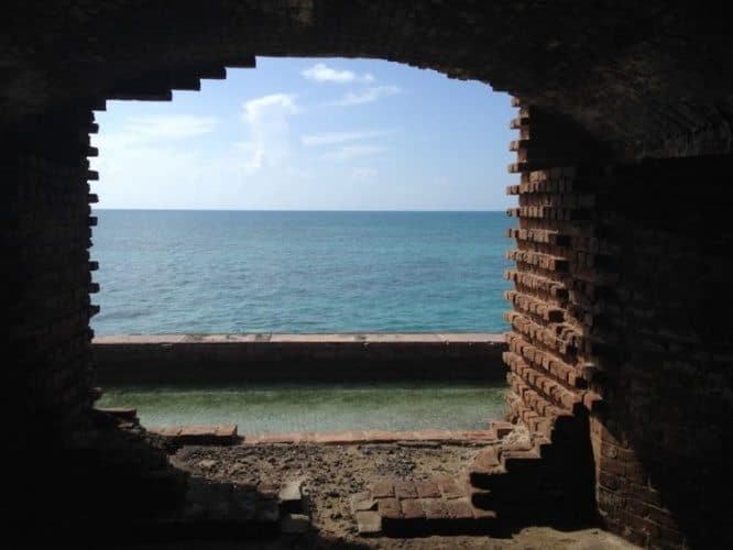 Fort Jefferson window looking out to the sea.