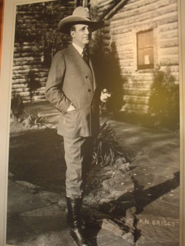 Photograph of Frank Phillips in Woolaroc lodge