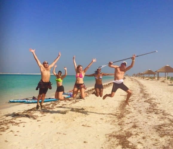 Paddleboarding is a great group activity. 