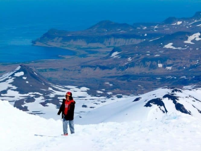 Atop Snefellsjokull Glacier it is difficult to tell where sky meets ocean.