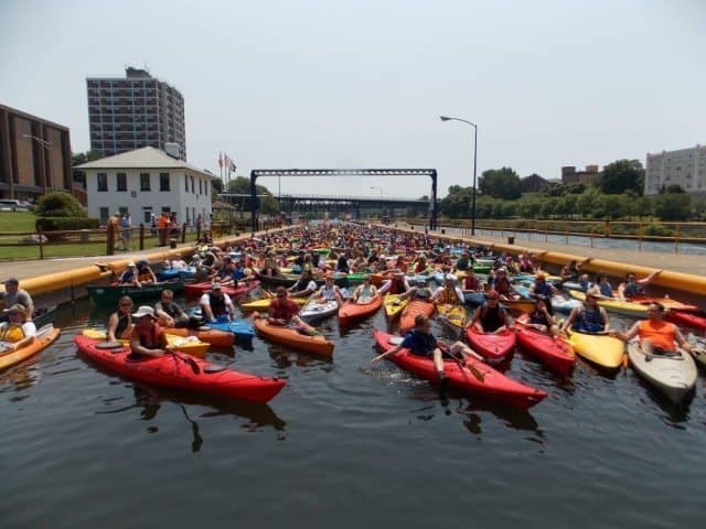 This years third annual Oswego Paddle Fest happened in July where people of all ages can paddle down the river in Oswego and enjoy its beauty and history together. 
