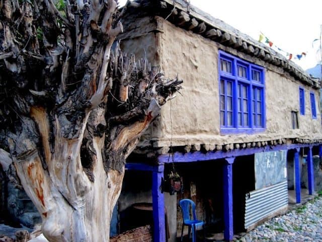 A mountain tea house at high elevation in Ladakh, India.