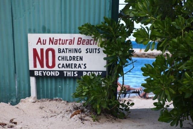 A hidden nude beach at the Sunset Resort in Montego Bay.