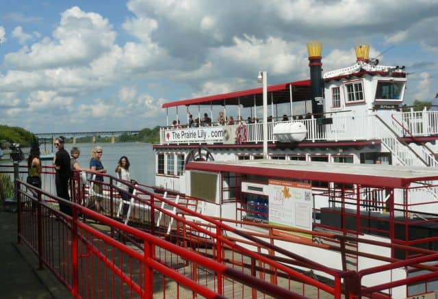 Boarding the Prairie Lily for a riverboat cruise on the South Saskatchewan River.