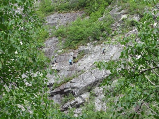 Climbers going up the mountain.