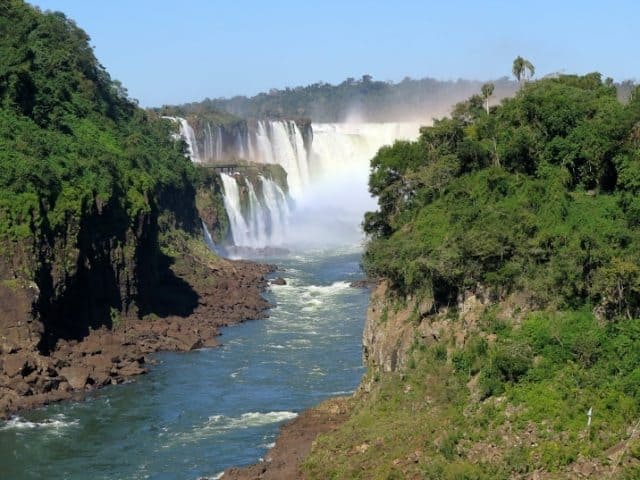 Devil's Throat, with Argentina on the right, Brazil on the left.