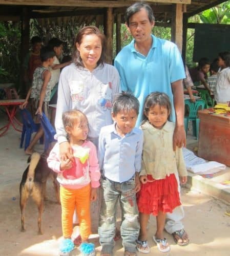 Thom and his family in Cambodia